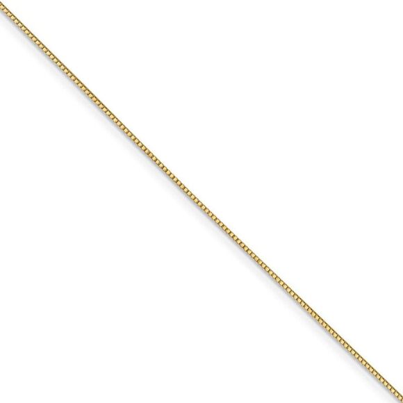 Child's 0.7mm 14k Yellow Gold Box Chain w/Spring Ring Necklace, 14 In. - Picture 1 of 8